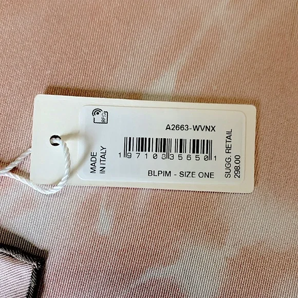 Lafayette 148 NY Shadow Print Silk Twill Scarf - Bluff Pink Multi, 35” - NWT - Picture 6 of 6